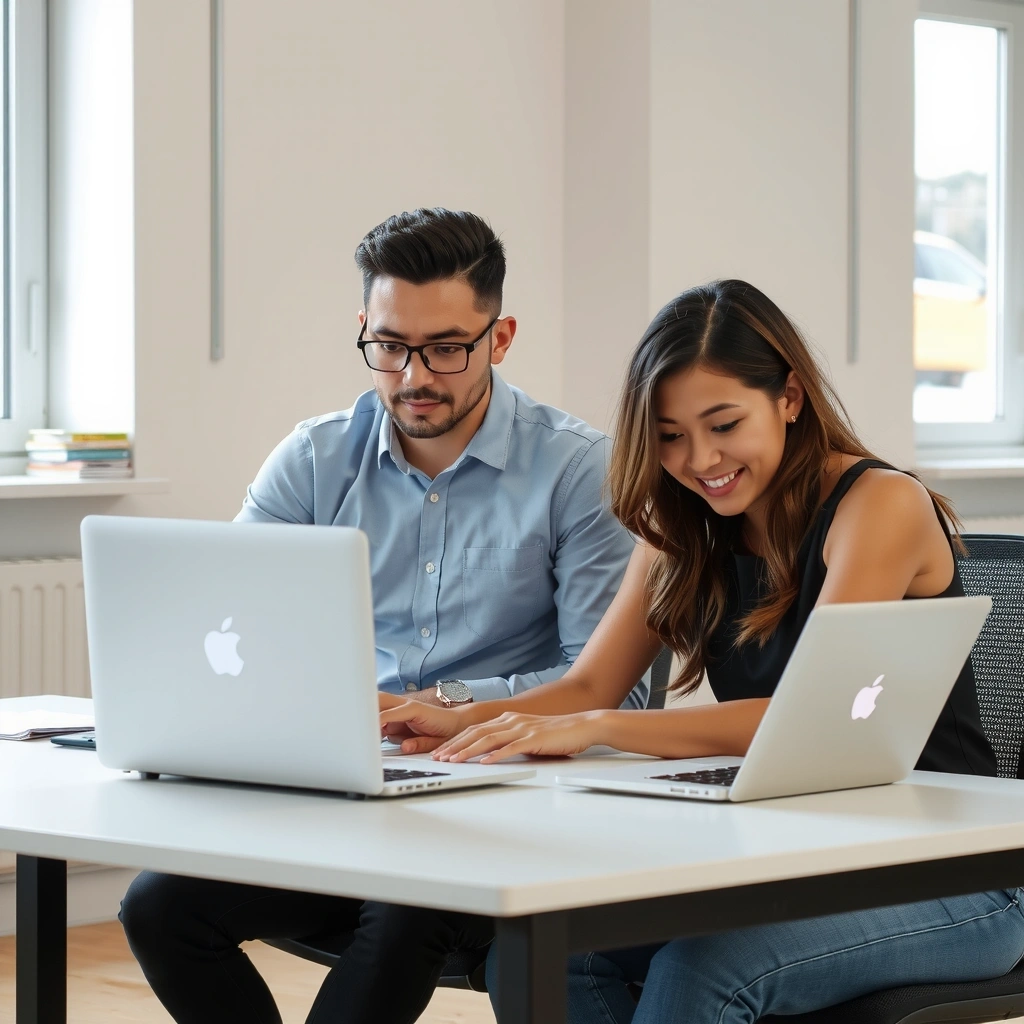 Professional web design team working on modern website